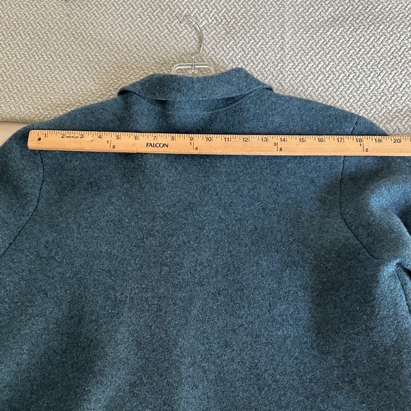 Eileen Fisher Woman’s Felted Wool Teal Jacket Blazer large open front - Picture 11 of 14